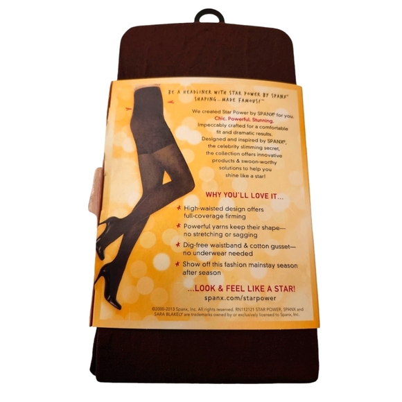 NWT Spanx Star Power Center Stage Shaping Tights Size F JAVA BROWN 2X - Picture 3 of 4